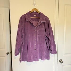 Vintage LL Bean Wide Whale Corduroy Shirt sz 3X (27.5”PTP) Shacket Oversized